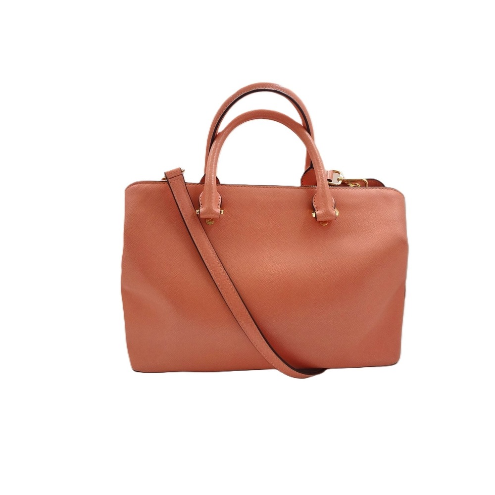 Michael Kors Savannah Large Orange Leather Tote Shoulder Bag Crossbody Handbag - Picture 2 of 11